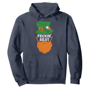 Funny St Patricks Day Hoodie Feckin Eejit Irish Slang Idiot Patty's Day TS02 Navy Print Your Wear