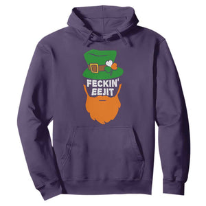 Funny St Patricks Day Hoodie Feckin Eejit Irish Slang Idiot Patty's Day TS02 Purple Print Your Wear