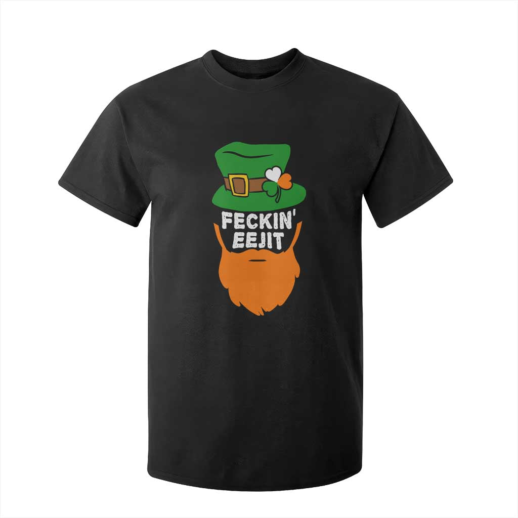 Funny St Patricks Day T Shirt For Kid Feckin Eejit Irish Slang Idiot Patty's Day TS02 Black Print Your Wear