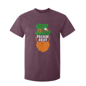 Funny St Patricks Day T Shirt For Kid Feckin Eejit Irish Slang Idiot Patty's Day TS02 Maroon Print Your Wear