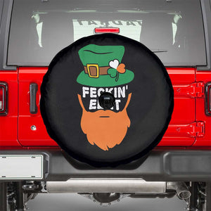 Funny St Patricks Day Spare Tire Cover Feckin Eejit Irish Slang Idiot Patty's Day TS02 Black Print Your Wear