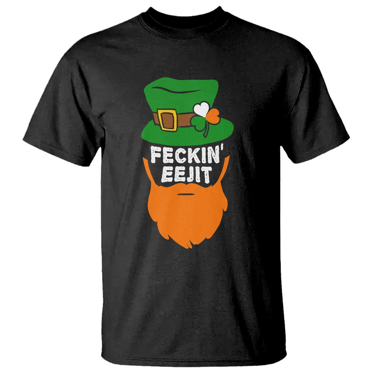 Funny St Patricks Day T Shirt Feckin Eejit Irish Slang Idiot Patty's Day TS02 Black Print Your Wear