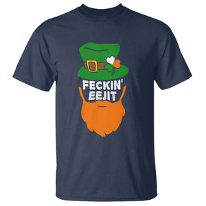 Funny St Patricks Day T Shirt Feckin Eejit Irish Slang Idiot Patty's Day TS02 Navy Print Your Wear