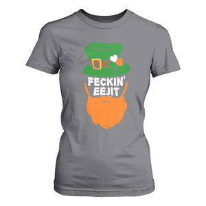 Funny St Patricks Day T Shirt For Women Feckin Eejit Irish Slang Idiot Patty's Day TS02 Charcoal Print Your Wear