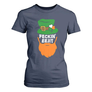 Funny St Patricks Day T Shirt For Women Feckin Eejit Irish Slang Idiot Patty's Day TS02 Navy Print Your Wear