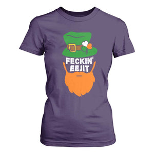 Funny St Patricks Day T Shirt For Women Feckin Eejit Irish Slang Idiot Patty's Day TS02 Purple Print Your Wear