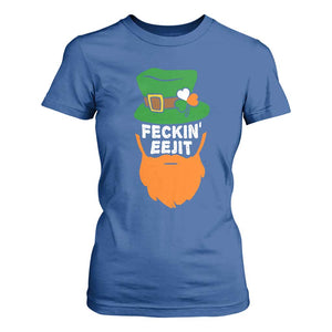 Funny St Patricks Day T Shirt For Women Feckin Eejit Irish Slang Idiot Patty's Day TS02 Royal Blue Print Your Wear