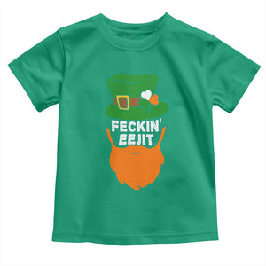 Funny St Patricks Day Toddler T Shirt Feckin Eejit Irish Slang Idiot Patty's Day TS02 Irish Green Print Your Wear