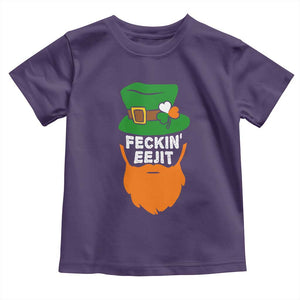 Funny St Patricks Day Toddler T Shirt Feckin Eejit Irish Slang Idiot Patty's Day TS02 Purple Print Your Wear