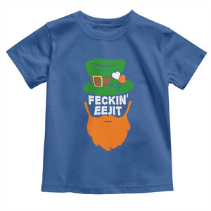 Funny St Patricks Day Toddler T Shirt Feckin Eejit Irish Slang Idiot Patty's Day TS02 Royal Blue Print Your Wear