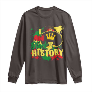 I Am Black History Long Sleeve Shirt Afro Queen African American Pride TS02 Dark Chocolate Print Your Wear