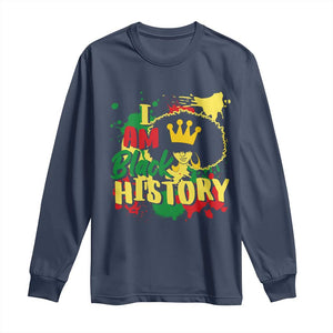 I Am Black History Long Sleeve Shirt Afro Queen African American Pride TS02 Navy Print Your Wear