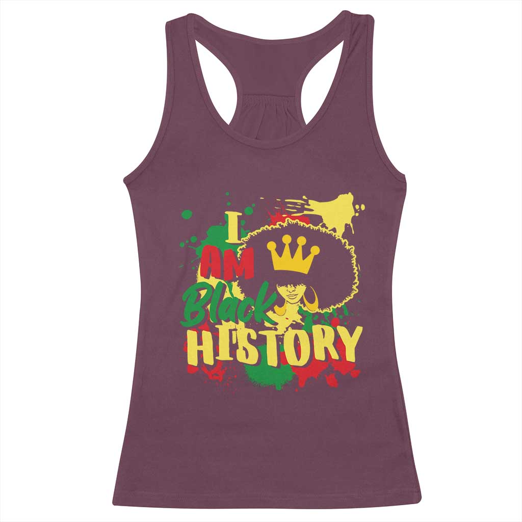 I Am Black History Racerback Tank Top Afro Queen African American Pride TS02 Maroon Print Your Wear