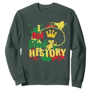 I Am Black History Sweatshirt African American Pride Black DNA Queen TS02 Dark Forest Green Printyourwear