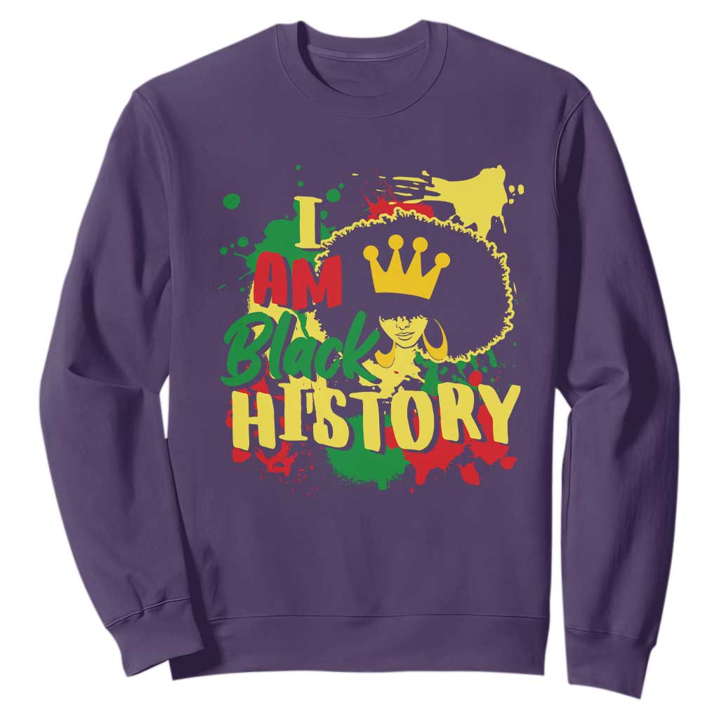 I Am Black History Sweatshirt African American Pride Black DNA Queen TS02 Purple Printyourwear