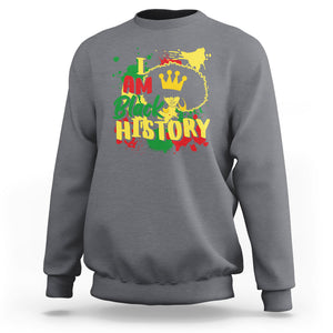 I Am Black History Sweatshirt African American Pride Black DNA Queen TS02 Charcoal Printyourwear