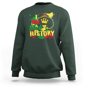 I Am Black History Sweatshirt African American Pride Black DNA Queen TS02 Dark Forest Green Printyourwear