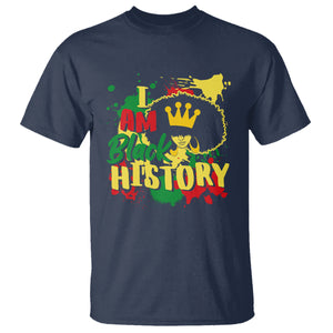 I Am Black History T Shirt African American Pride Black DNA Queen TS02 Navy Printyourwear