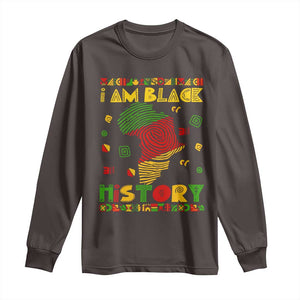 I Am Black History Long Sleeve Shirt African American Pride Kente TS02 Dark Chocolate Print Your Wear