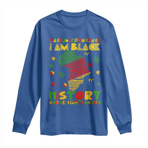 I Am Black History Long Sleeve Shirt African American Pride Kente TS02 Royal Blue Print Your Wear