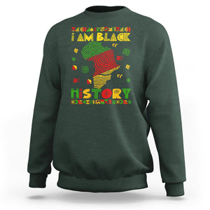 I Am Black History Sweatshirt African American Pride Black DNA TS02 Dark Forest Green Printyourwear