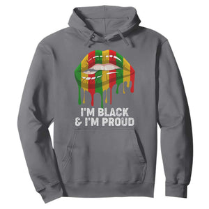 Black History Month Hoodie I'm Black And I'm Proud Women Lips TS02 Charcoal Printyourwear