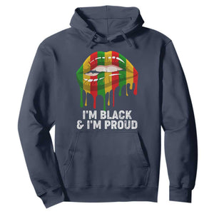 Black History Month Hoodie I'm Black And I'm Proud Women Lips TS02 Navy Printyourwear