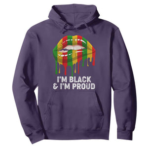 Black History Month Hoodie I'm Black And I'm Proud Women Lips TS02 Purple Printyourwear