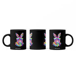 Colorful Tie Dye Bunny with Sunglasses Coffee Mug Cool Easter Rabbit Retro Hippie Vibe Graphic Gift TS02 Print Your Wear