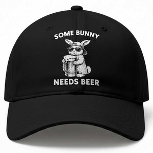 Some Bunny Needs Beer Funny Easter Drinking Humor Baseball Cap Cool Rabbit with Sunglasses Graphic Gift TS02 Print Your Wear