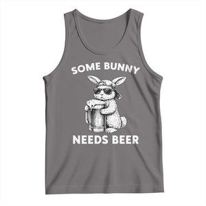 Some Bunny Needs Beer Funny Easter Drinking Humor Tank Top Cool Rabbit with Sunglasses Graphic Gift TS02 Deep Heather Print Your Wear