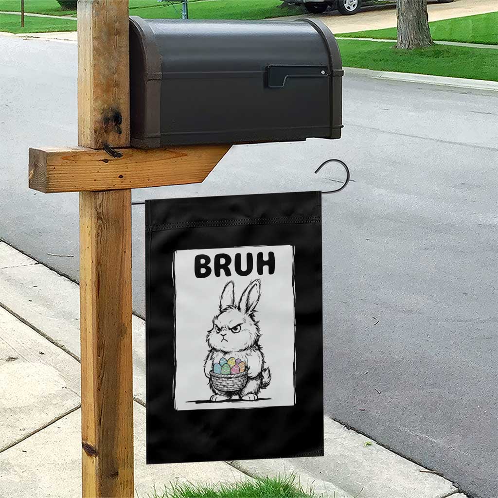 Bruh Angry Easter Bunny with Eggs Basket Garden Flag Funny Rabbit Meme Humor Graphic Gift TS02 Print Your Wear