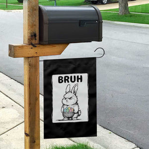Bruh Angry Easter Bunny with Eggs Basket Garden Flag Funny Rabbit Meme Humor Graphic Gift TS02 Print Your Wear