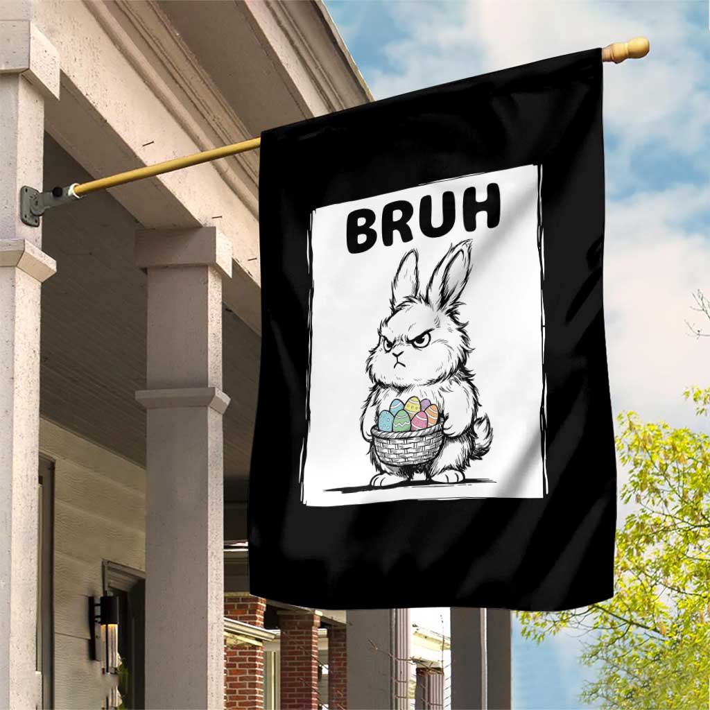 Bruh Angry Easter Bunny with Eggs Basket Garden Flag Funny Rabbit Meme Humor Graphic Gift TS02 Print Your Wear