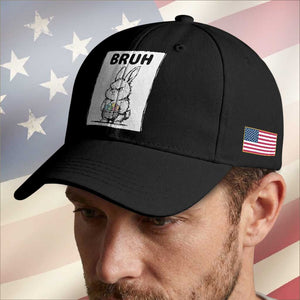 Bruh Angry Easter Bunny with Eggs Basket Baseball Cap Funny Rabbit Meme Humor Graphic Gift TS02 Print Your Wear