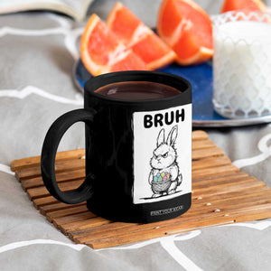 Bruh Angry Easter Bunny with Eggs Basket Coffee Mug Funny Rabbit Meme Humor Graphic Gift TS02 Print Your Wear