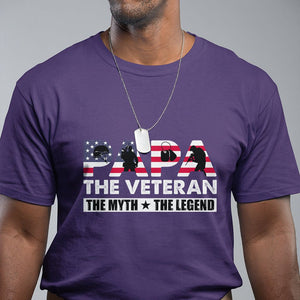 Patriotic Papa T Shirt The Veteran The Myth The Legend Dad Father's Day TS02 Purple Print Your Wear