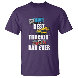 Trucker Dad T Shirt Best Trucking Dad Ever Truck Driver Father's Day TS02 Purple Print Your Wear