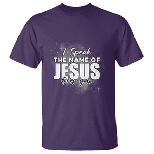 Jesus Lover T Shirt I Speak The Name Of Jesus Over You Christian Religious Faith TS02 Purple Print Your Wear