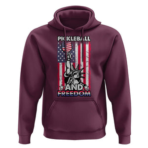 Pickleball And Freedom Hoodie Funny 4th of July American Flag TS02 Maroon Print Your Wear