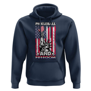 Pickleball And Freedom Hoodie Funny 4th of July American Flag TS02 Navy Print Your Wear