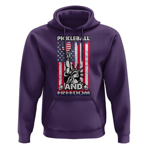 Pickleball And Freedom Hoodie Funny 4th of July American Flag TS02 Purple Print Your Wear