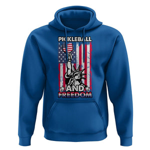 Pickleball And Freedom Hoodie Funny 4th of July American Flag TS02 Royal Blue Print Your Wear