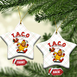 Funny TACO Running Chicken Ceramic Ornament Trump Always Chickens Out Hilarious Political TS02 Print Your Wear