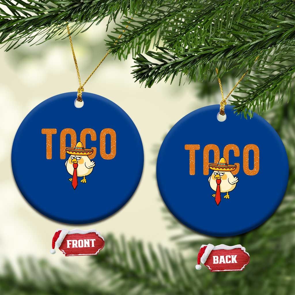 TACO Chicken in Sombrero Ceramic Ornament Funny Mexican Food TS02 1pc Blue Print Your Wear