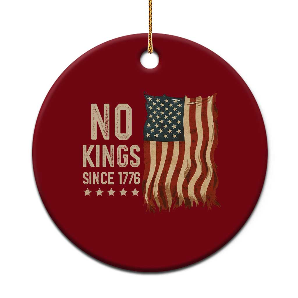 No Kings Since 1776 Ceramic Ornament Patriotic 4th Of July Distressed American Flag TS02 1pc Red Print Your Wear