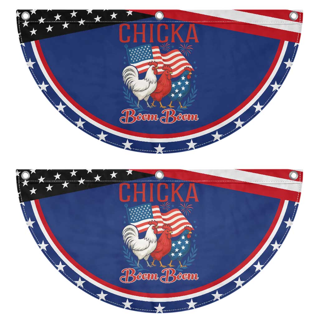 Chicka Boom Boom American Chicken Patriotic Fan Flag Funny 4th of July Red White and Blue Farm TS02 2pcs pack Classic Navy Print Your Wear