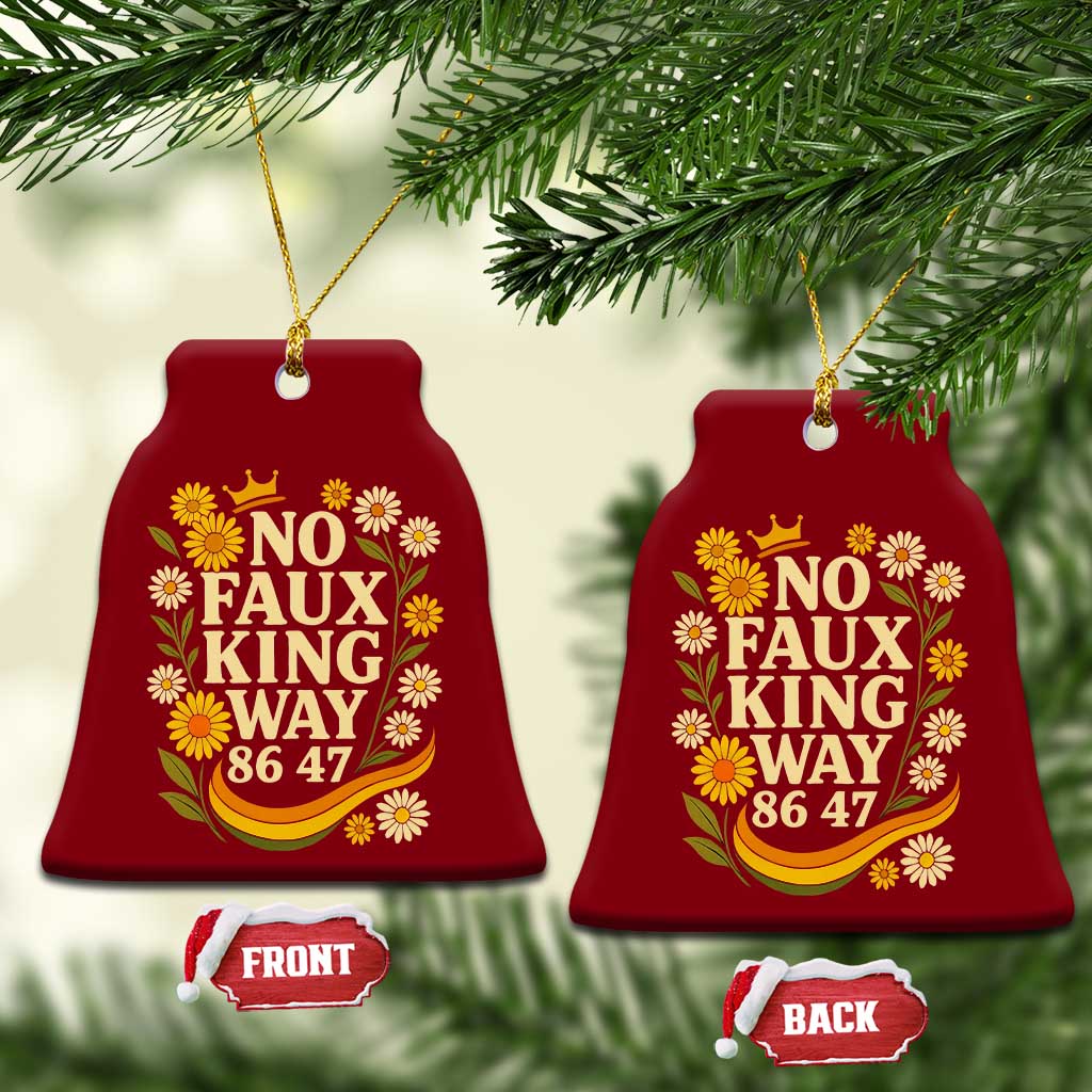 No Faux King Way 8647 Ceramic Ornament Subtle Resist 70s Retro Floral TS02 Print Your Wear