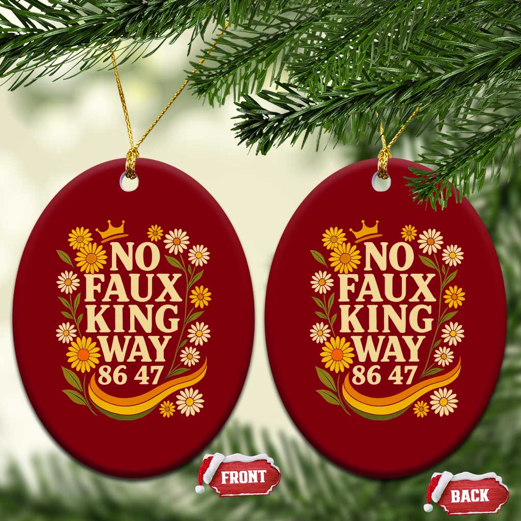No Faux King Way 8647 Ceramic Ornament Subtle Resist 70s Retro Floral TS02 Print Your Wear