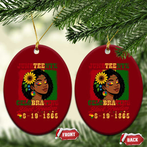 Juneteenth 1865 Black Freedom Celebration Ceramic Ornament Afrocentric Pride Melanin Girl TS02 Print Your Wear